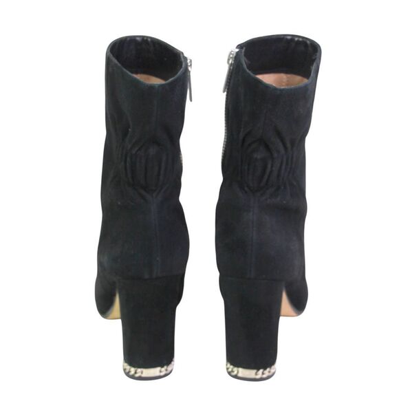 Michael Michael Kors BLACK REAL LEATHER SUEDE HIGH HEEL ROUND TOE ANKLE BOOTS 7M - Picture 5 of 16